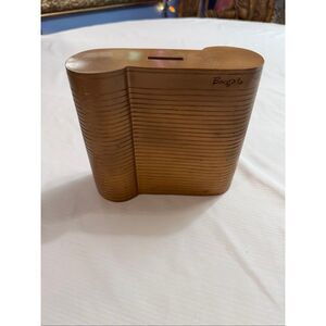 Borgata Atlantic City Casino Piggy Bank Bronze Tone Modernist Coin Bank VTG Rare